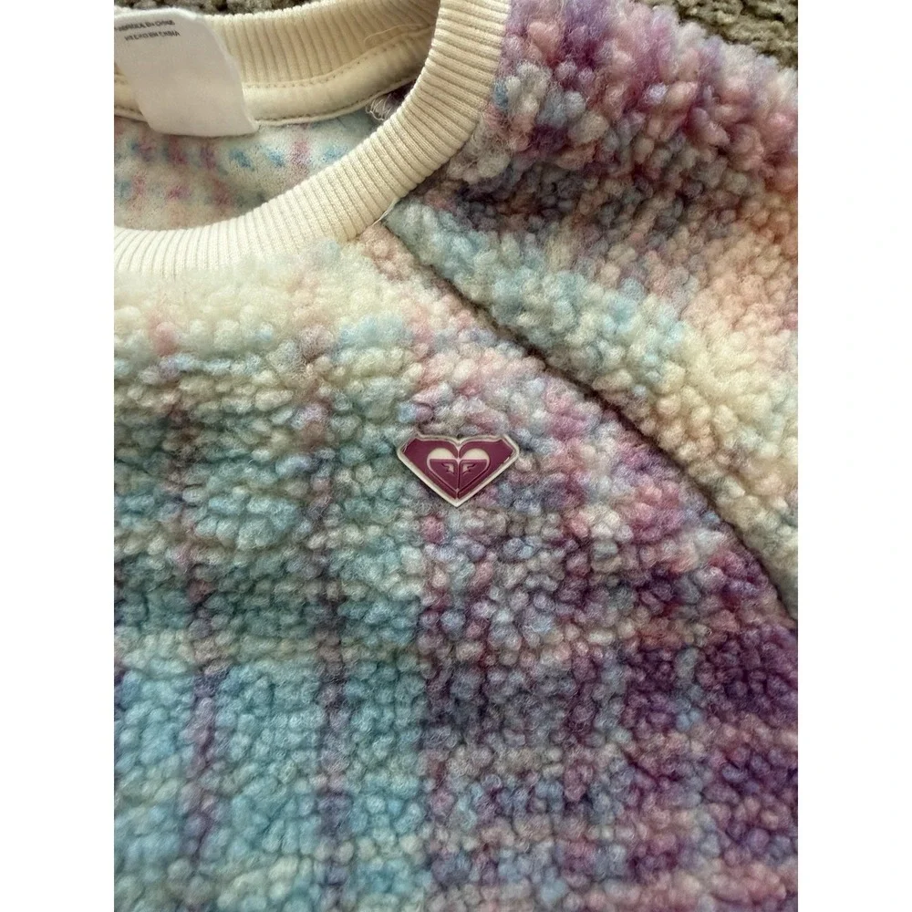ROXY Girls Multicolor Fleece Sweatshirt Size 4 Beach Boho Style‎